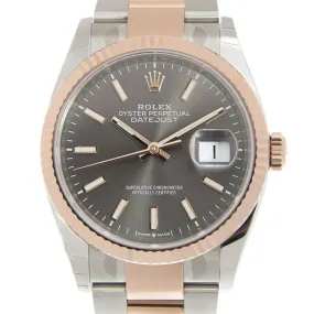 Rolex Datejust 36 Dark Rhodium Dial Automatic Men's Steel and 18k Everose Gold Oyster Watch 126231DRSO