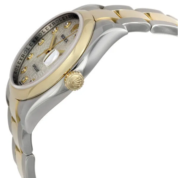 Rolex Datejust 36 Silver Dial Dial Stainless Steel and 18K Yellow Gold Oyster Bracelet Automatic Men's Watch 116203SJDO
