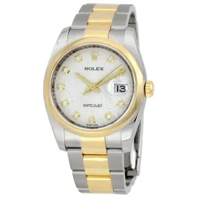 Rolex Datejust 36 Silver Dial Dial Stainless Steel and 18K Yellow Gold Oyster Bracelet Automatic Men's Watch 116203SJDO