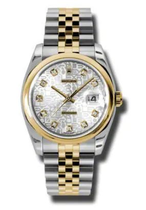 Rolex Datejust 36 Silver Dial Stainless Steel and 18K Yellow Gold Jubilee Bracelet Automatic Men's Watch 116203SJDJ