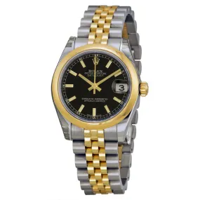 Rolex Datejust Lady 31 Black Dial Stainless Steel and 18K Yellow Gold Jubilee Bracelet Automatic Watch 178243BKSJ