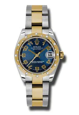 Rolex Datejust Lady 31 Blue Dial Stainless Steel and 18K Yellow Gold Oyster Bracelet Automatic Watch 178343BLCAO