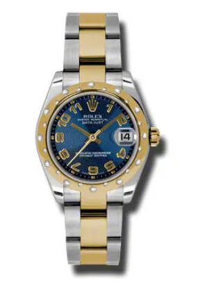 Rolex Datejust Lady 31 Blue Dial Stainless Steel and 18K Yellow Gold Oyster Bracelet Automatic Watch 178343BLCAO