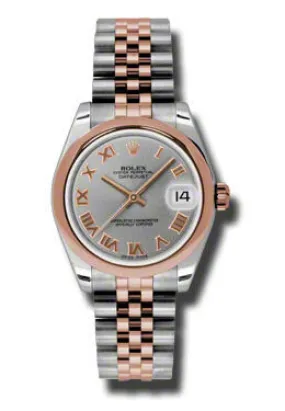 Rolex Datejust Lady 31 Grey Dial Stainless Steel and 18K Everose Gold Jubilee Bracelet Automatic Watch 178241GRJ