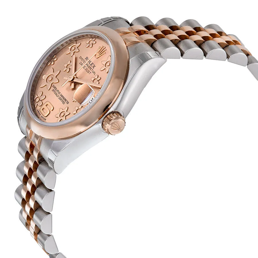 Rolex Datejust Lady 31 Pink Raised Floral Motif Dial Stainless Steel and 18K Everose Gold Jubilee Bracelet Automatic Watch 178241PFAJ