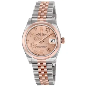 Rolex Datejust Lady 31 Pink Raised Floral Motif Dial Stainless Steel and 18K Everose Gold Jubilee Bracelet Automatic Watch 178241PFAJ