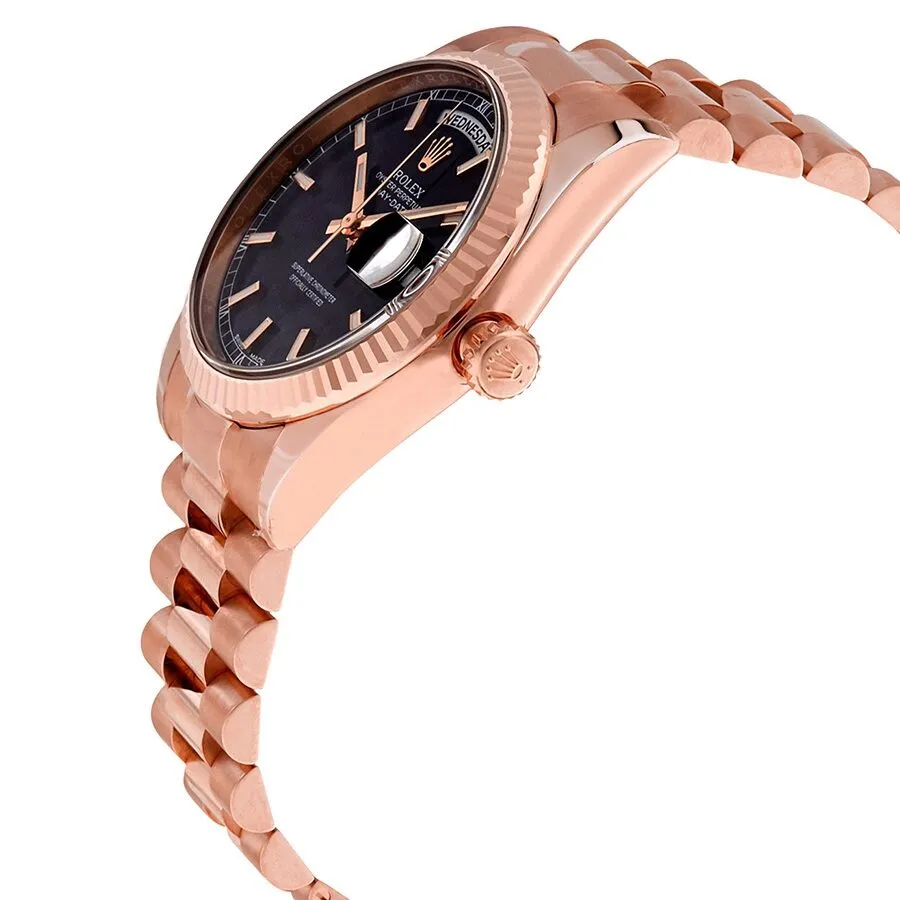 Rolex Day-Date Black Dial 18K Everose Gold President Automatic Men's Watch 118235BKSP