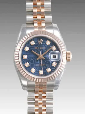 Rolex Lady Datejust 26 Blue Dial Stainless Steel and 18K Everose Gold Jubilee Bracelet Automatic Watch 179171BLJDJ