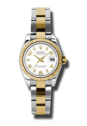 Rolex Lady Datejust 26 White Dial Stainless Steel and 18K Yellow Gold Oyster Bracelet Automatic Watch 179173WASO
