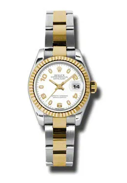 Rolex Lady Datejust 26 White Dial Stainless Steel and 18K Yellow Gold Oyster Bracelet Automatic Watch 179173WASO