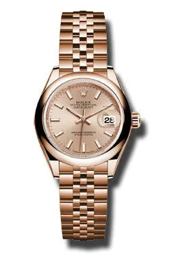 Rolex Lady Datejust 28 Pink Sundust Dial 18K Pink Gold Jubilee Bracelet Automatic Watch 279165PSJ