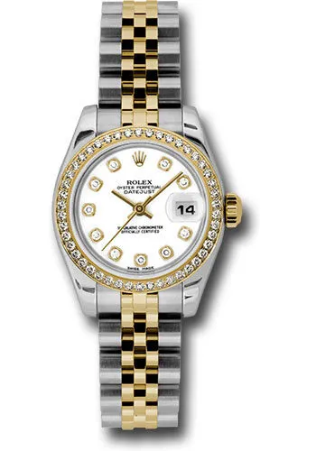 Rolex Lady Datejust White Diamond Dial Steel and 18K Yellow Gold Automatic Watch 179383WDJ