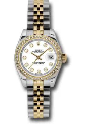 Rolex Lady Datejust White Diamond Dial Steel and 18K Yellow Gold Automatic Watch 179383WDJ