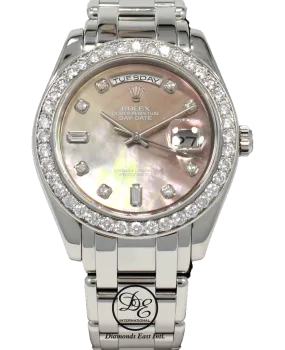 ROLEX Masterpiece 18946 Day-Date 39mm Platinum Factory MOP Diamonds Dial Bezel