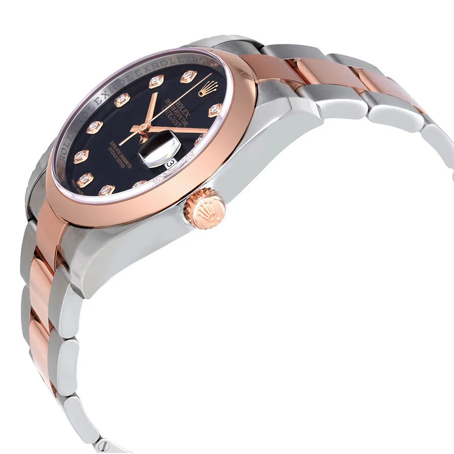 Rolex Oyster Perpetual Datejust 36 Black Dial Stainless Steel and 18K Everose Gold Bracelet Automatic Men's Watch 116201BKDO