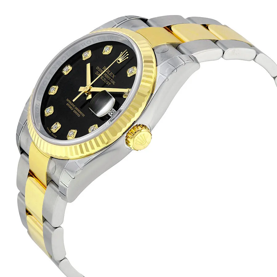 Rolex Oyster Perpetual Datejust 36 Black Dial Stainless Steel and 18K Yellow Gold Bracelet Automatic Men's Watch 116233BKDO