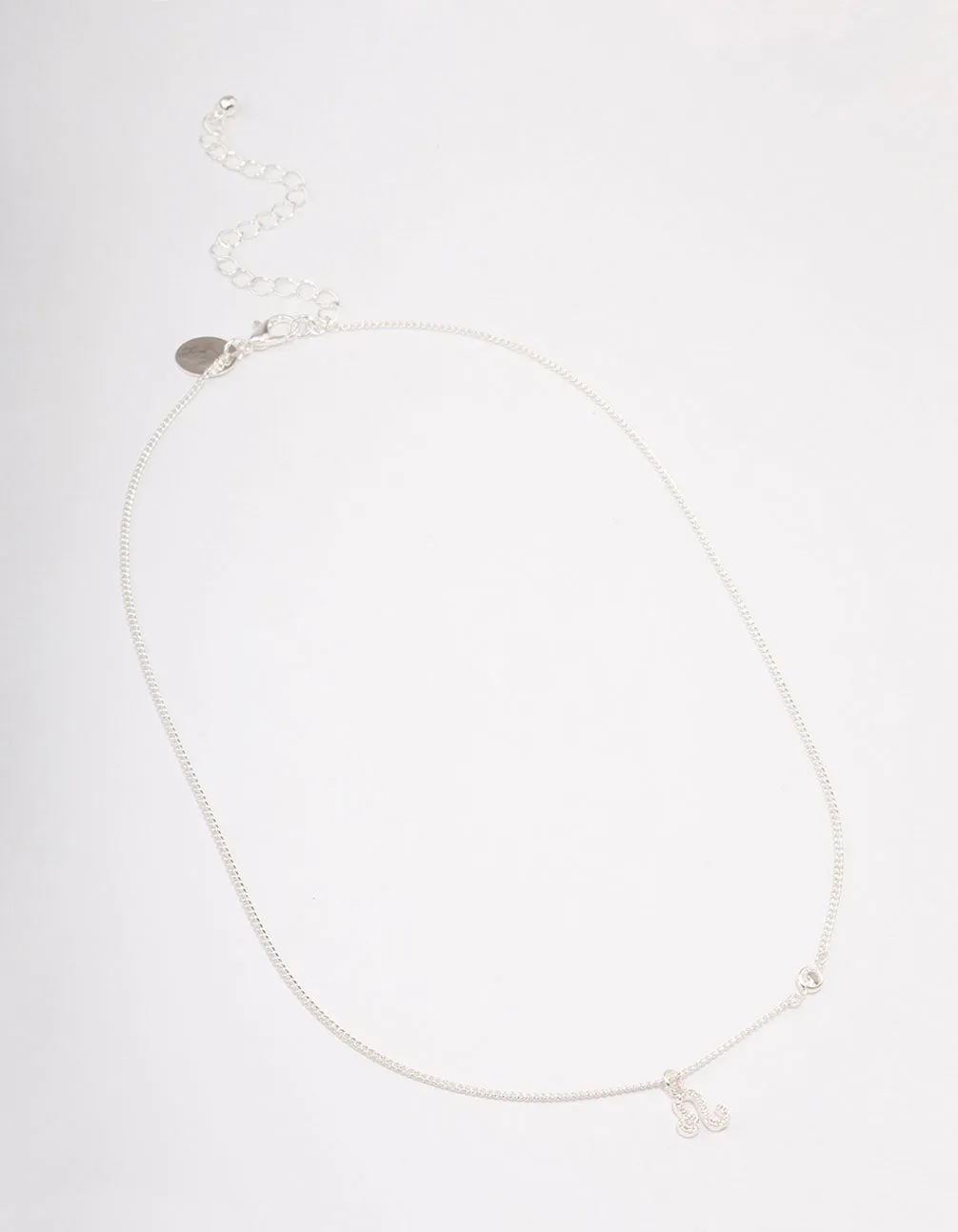 Silver Plated Leo Necklace With Cubic Zirconia Pendant
