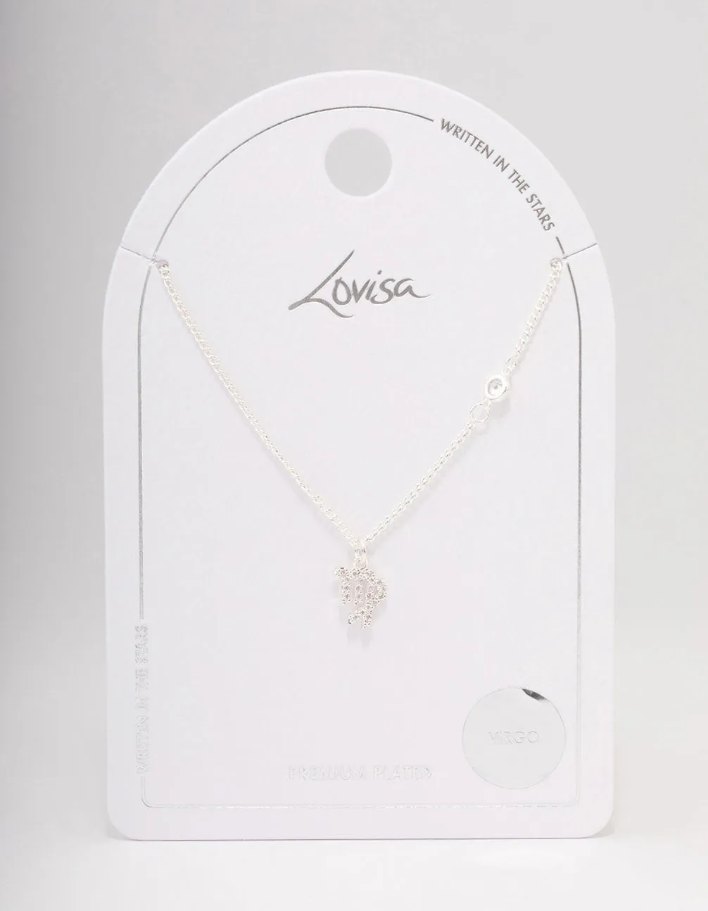 Silver Plated Virgo Necklace With Cubic Zirconia Pendant