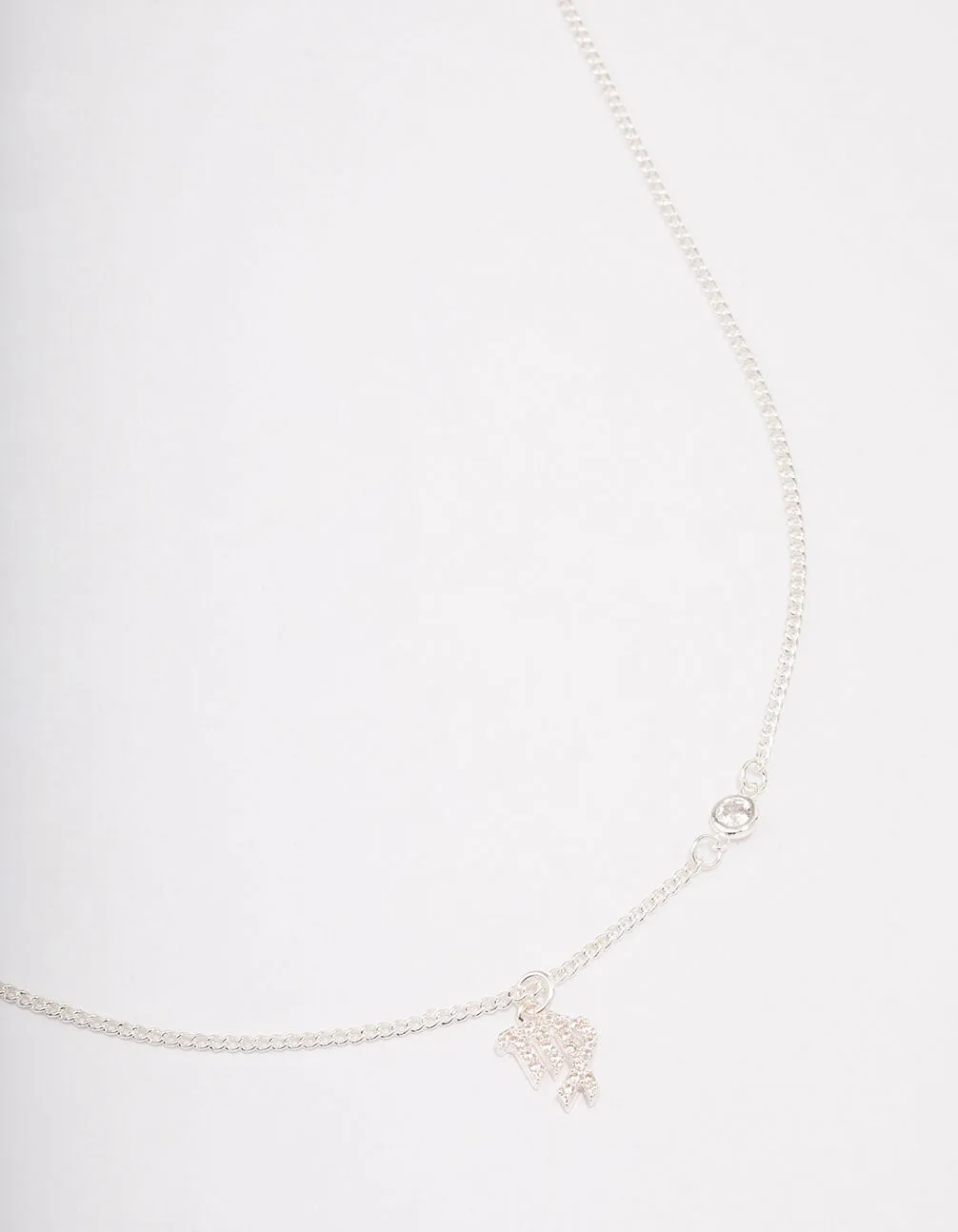 Silver Plated Virgo Necklace With Cubic Zirconia Pendant