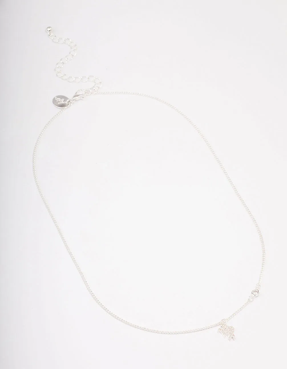 Silver Plated Virgo Necklace With Cubic Zirconia Pendant