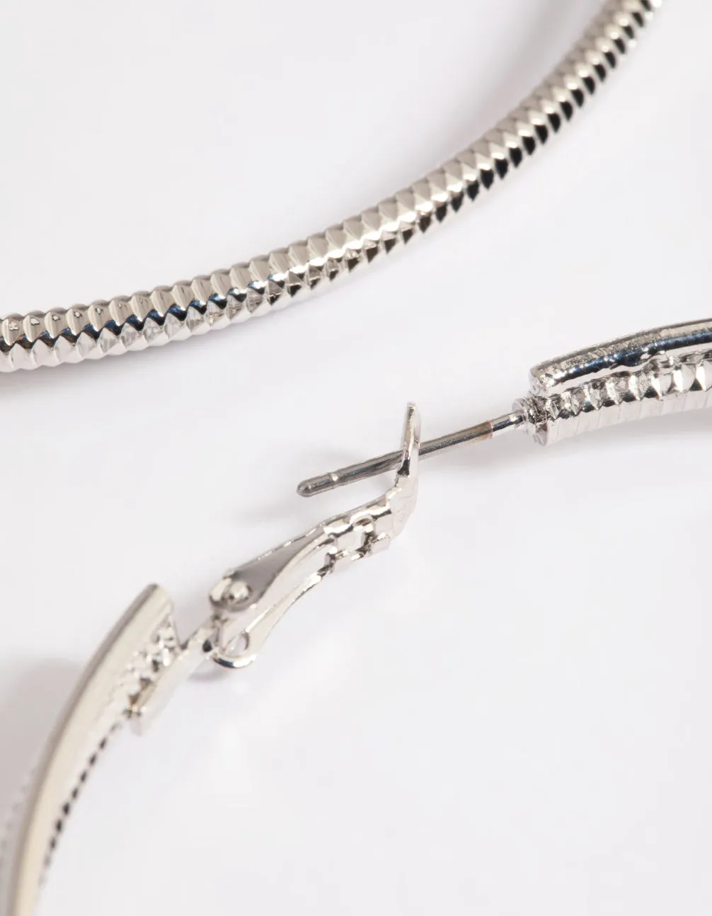 Silver Snake Chain Hoop Earrings