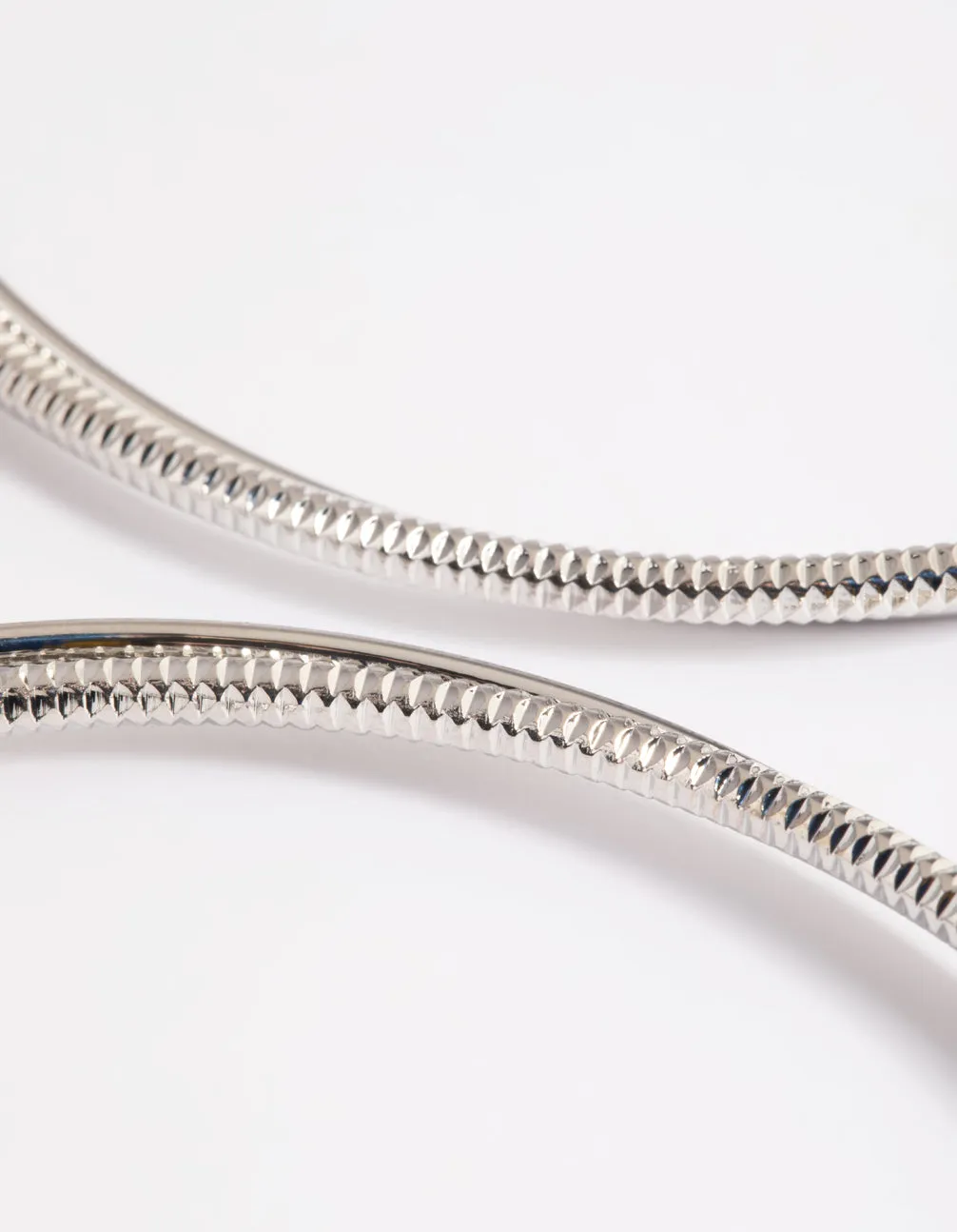 Silver Snake Chain Hoop Earrings