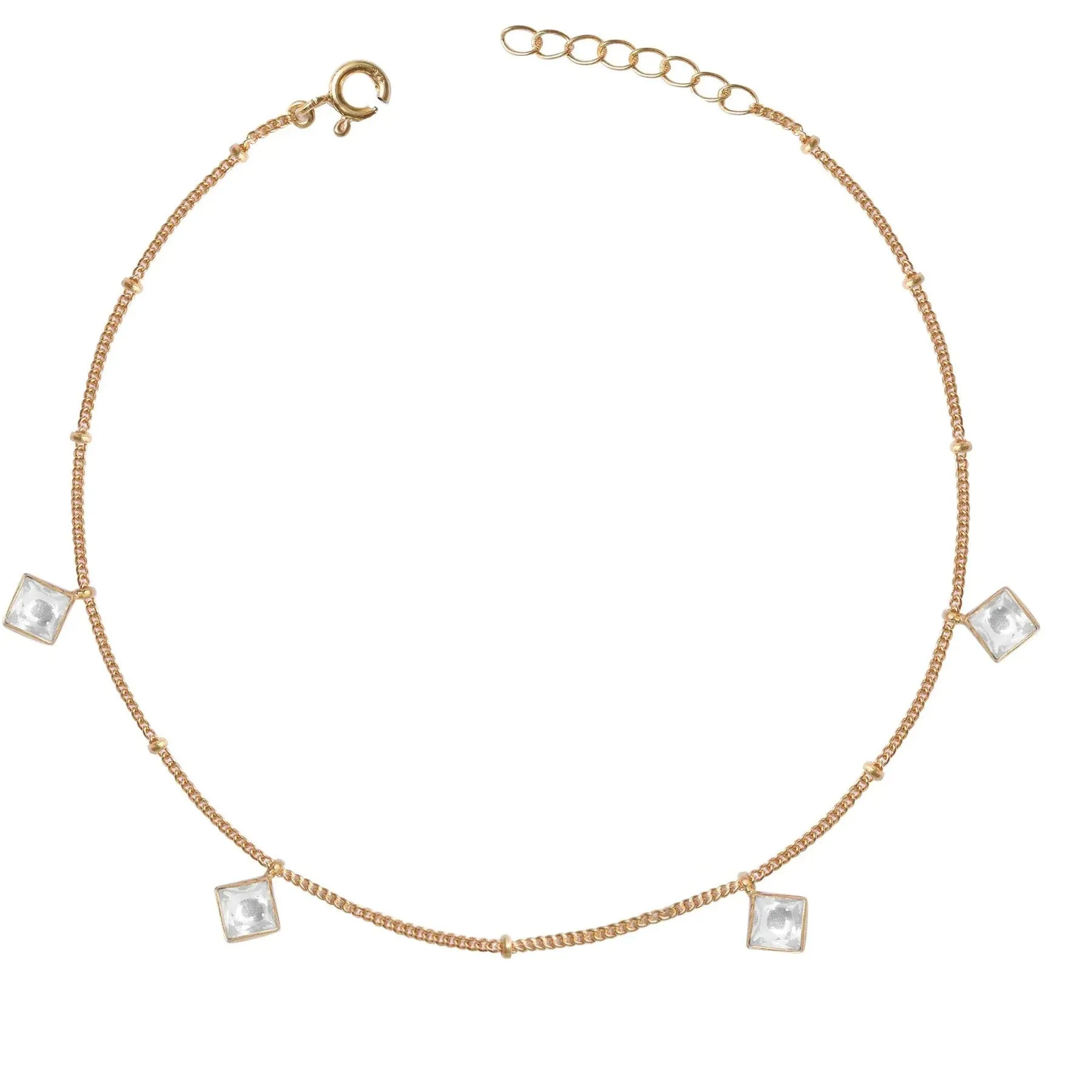Single Little Diamond cut Anklet