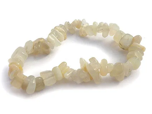 Single Strand Chip Bracelet - Rainbow Moonstone