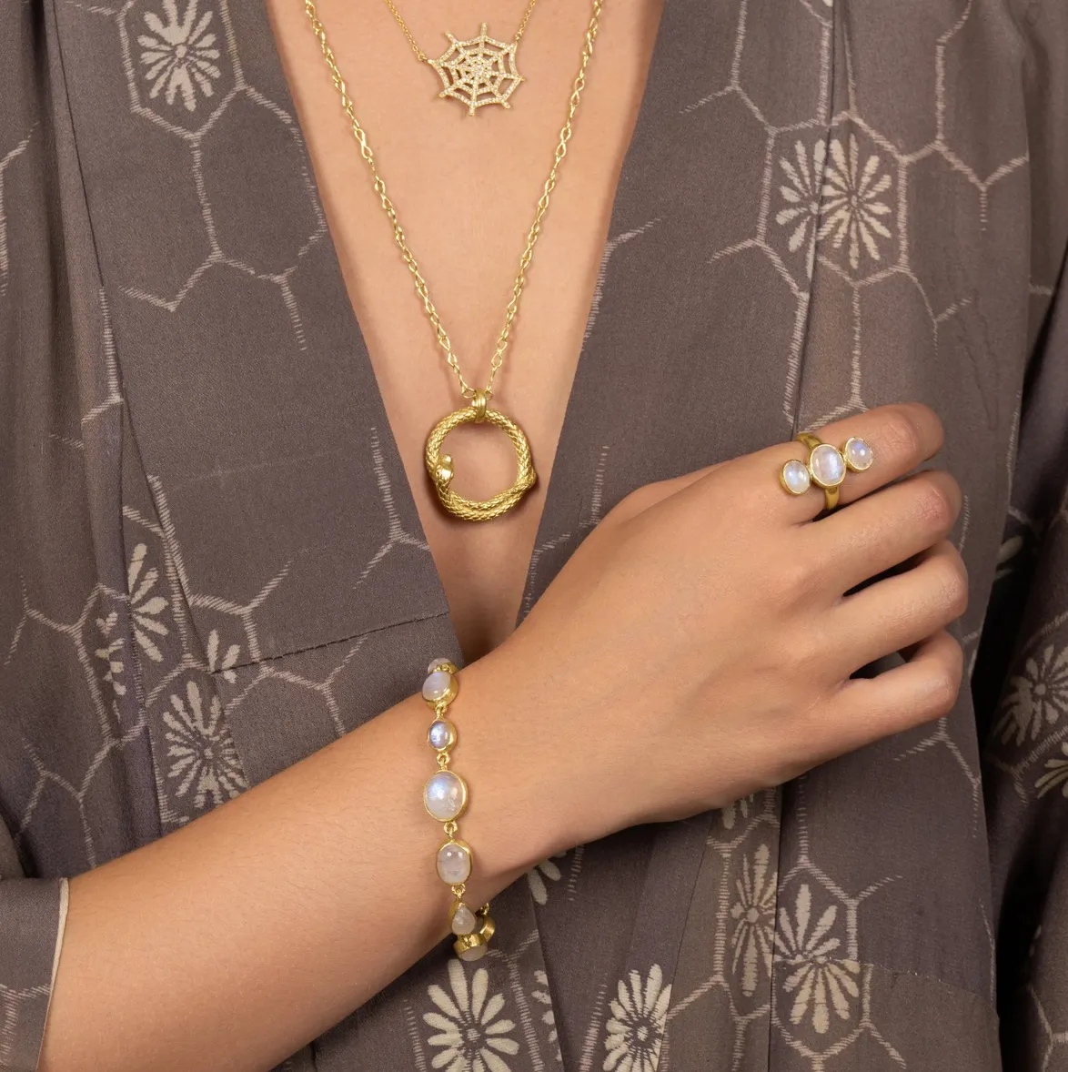 Sophie Theakston Moonstone Trio Ring
