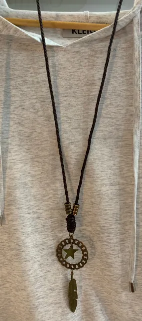 Star & Feather Long Necklace (Only 1 Left!)
