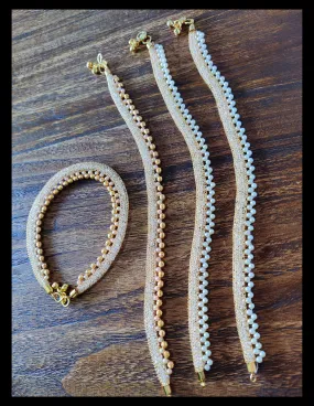 Stone Mesh Light Anklets