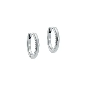 ted baker crisele: logo hoop earrings (14mm) silver tone