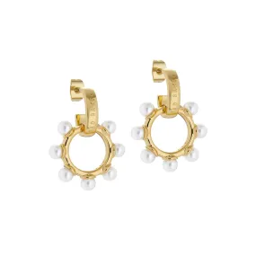 ted baker petunaa: pearl bubble hoop charm gold tone earring