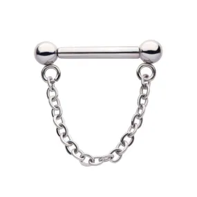 Threadless Titanium Septum Bar with Chain