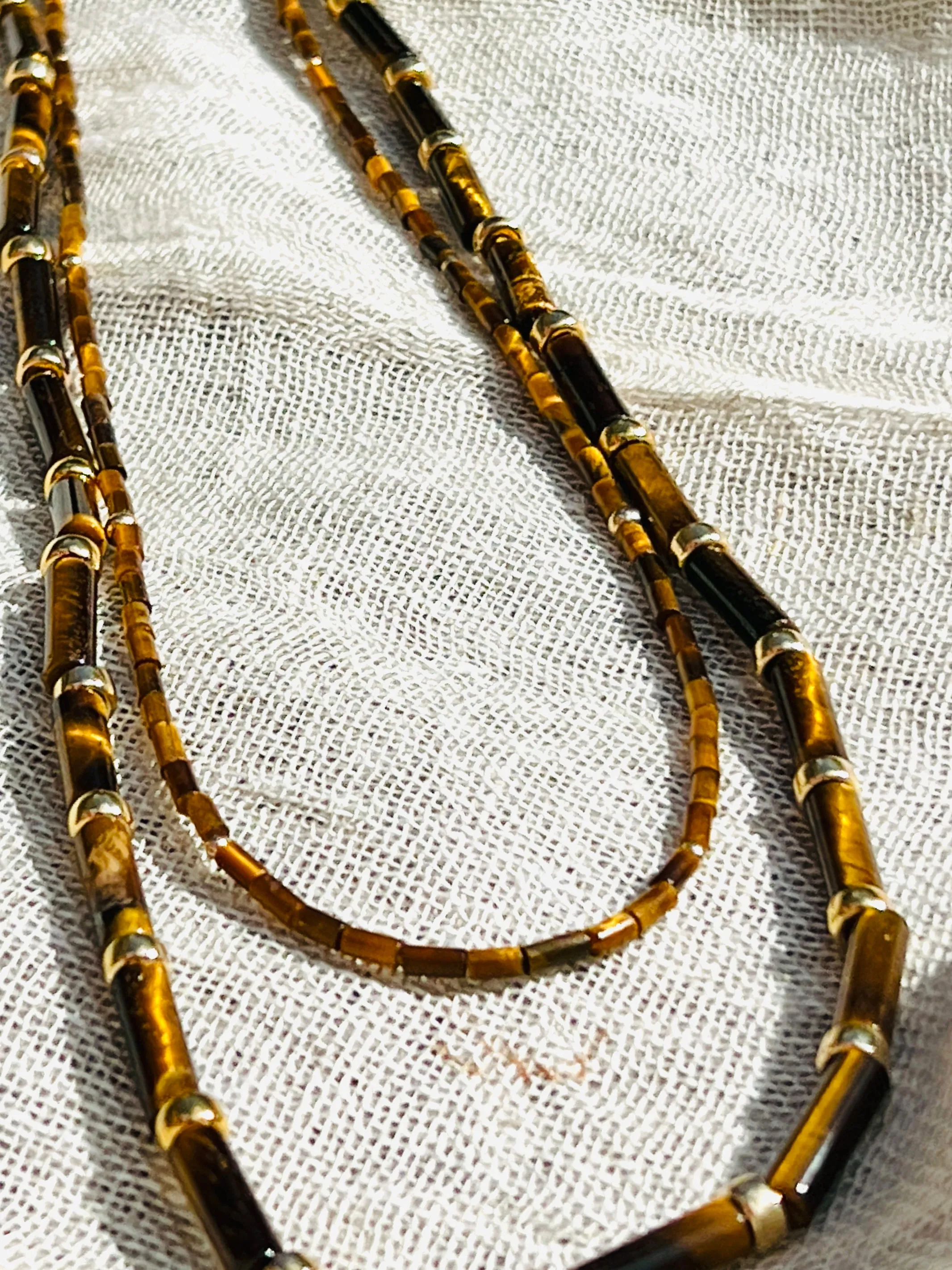 Tiger’s Eye & Gold Necklace