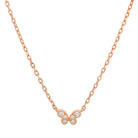 TINY BUTTERFLY NECKLACE, ROSE GOLD