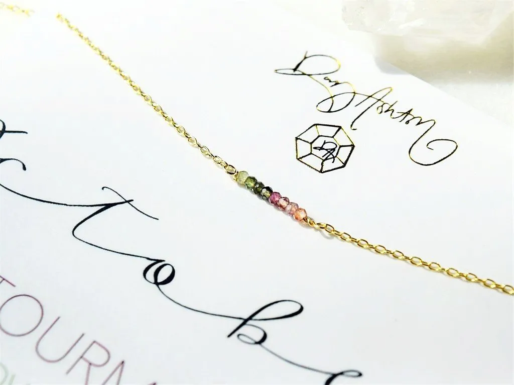 Tourmaline Bar Necklace - October