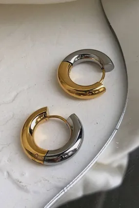 Two Tone Hoop Earring - Large