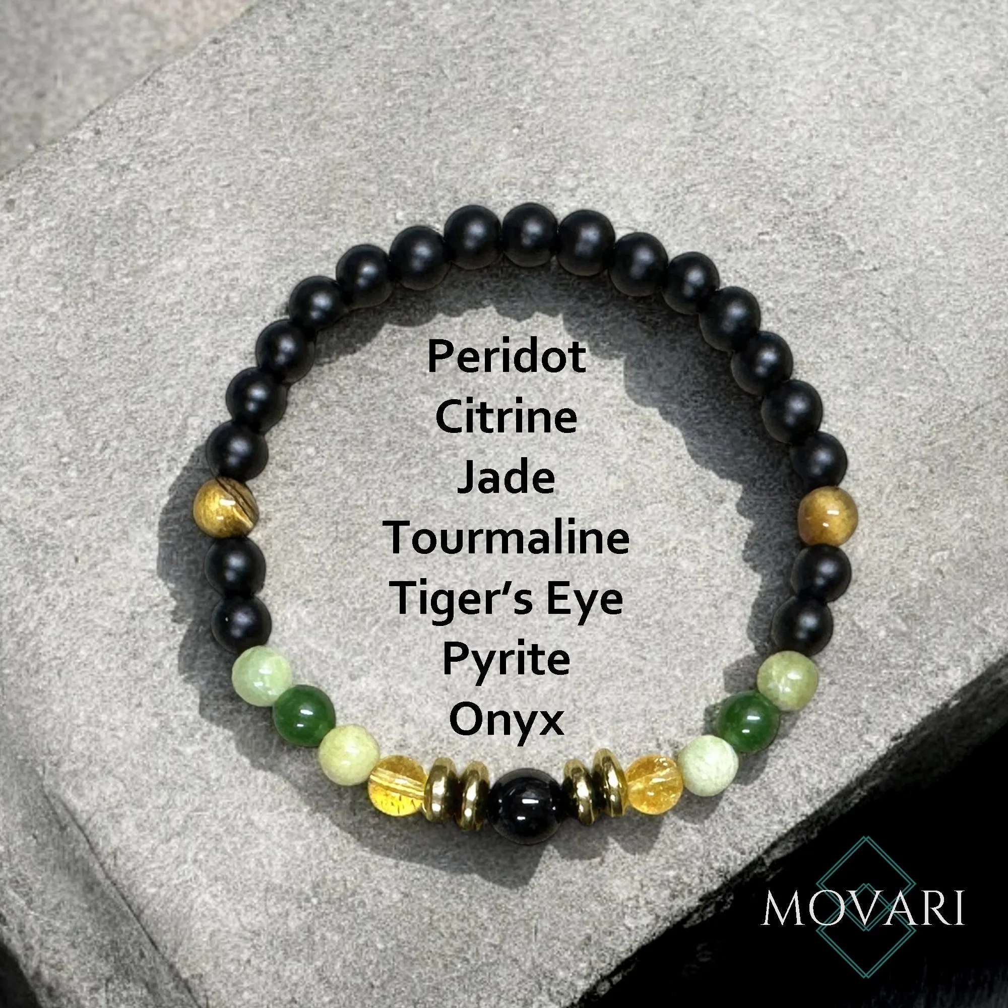 Ultimate Wealth Bracelet 6mm Bead Bracelet Peridot Jade Citrine