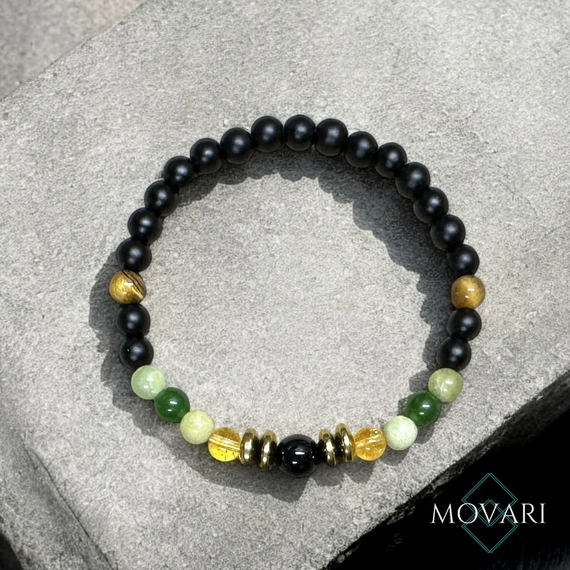 Ultimate Wealth Bracelet 6mm Bead Bracelet Peridot Jade Citrine