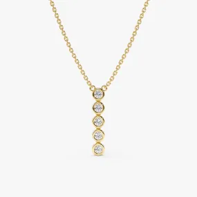 Vertical Diamond Bezel Bar Necklace, Camila