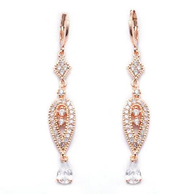 Vintage Eardrop Earrings for Women Zircons Crystal Long Earring Fashion jewelry Gifts