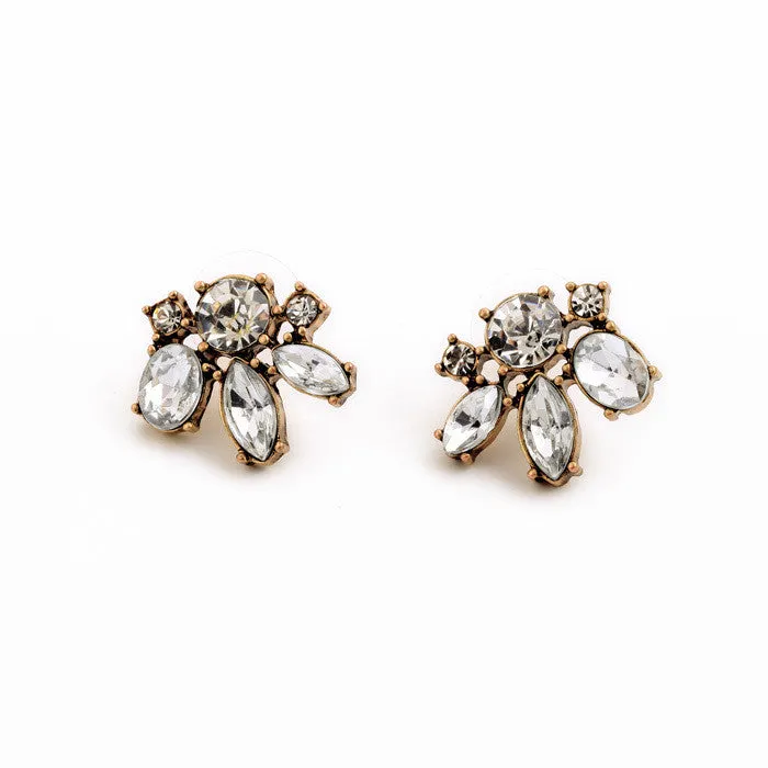 Vintage Style Small Resin Stone Stud Earrings Fashion Jewelry Women Retro Brincos