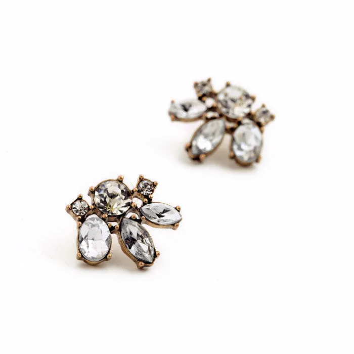 Vintage Style Small Resin Stone Stud Earrings Fashion Jewelry Women Retro Brincos