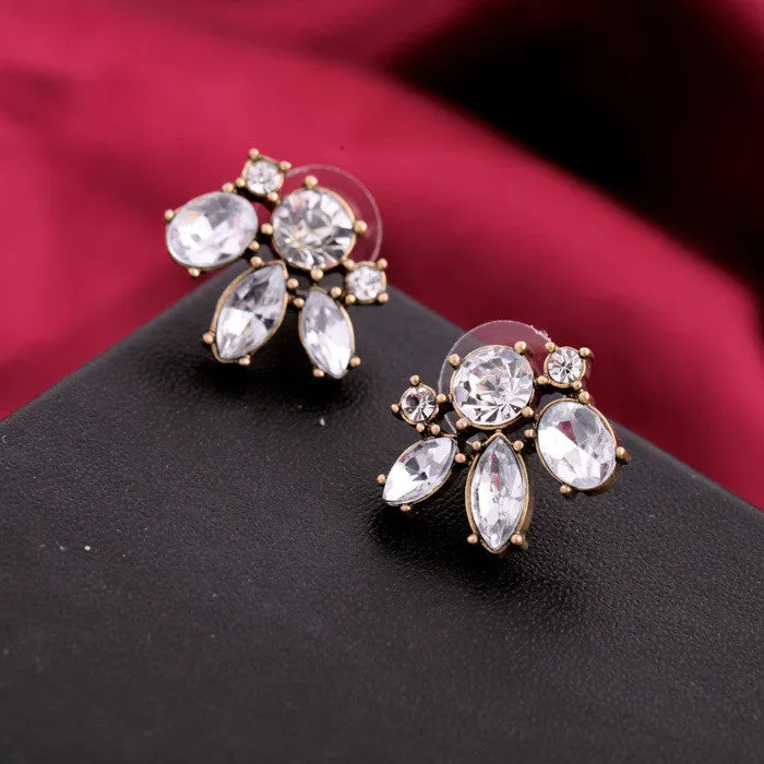 Vintage Style Small Resin Stone Stud Earrings Fashion Jewelry Women Retro Brincos