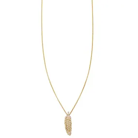 White Diamond Feather Necklace