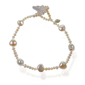 White Seed & Freshwater Pearl Bracelet