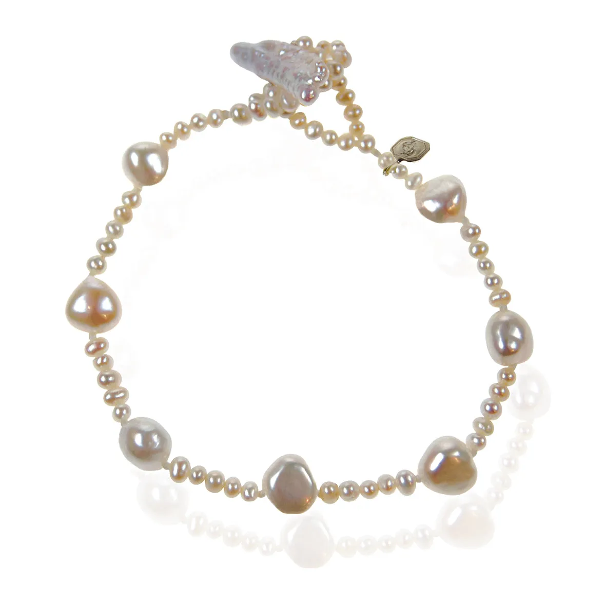 White Seed & Freshwater Pearl Bracelet
