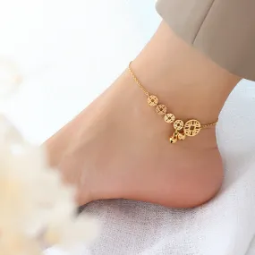 Wholesale Titanium Steel 18k Gold Copper Coin Ankles