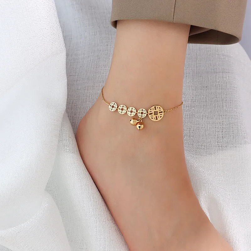 Wholesale Titanium Steel 18k Gold Copper Coin Ankles
